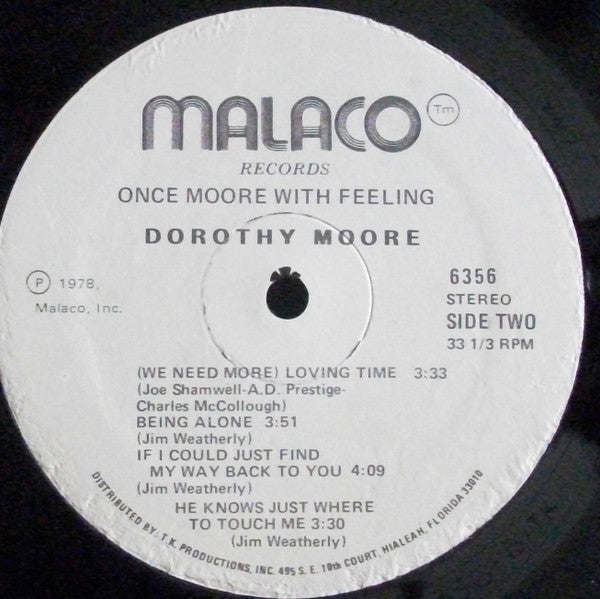 Dorothy Moore - Once More With Feeling - VG+ LP Record 1978 Malaco USA Vinyl - Soul - Shuga Records