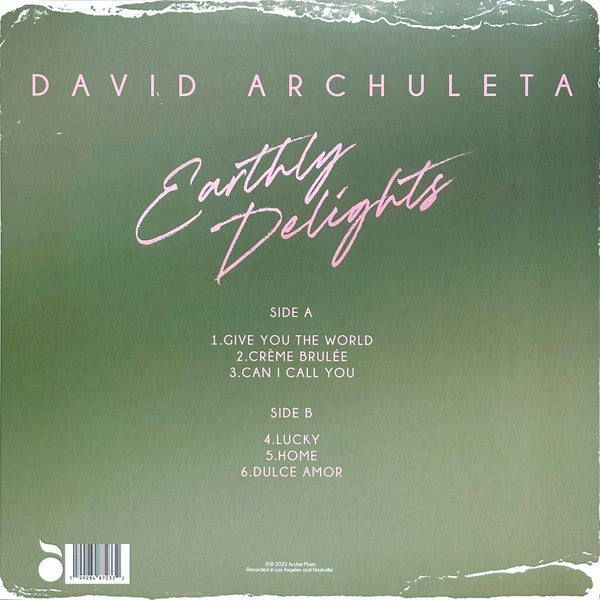 Signed Autographed - David Archuleta - Earthly Delights - New LP Record 2025 Archie Music Translucent Cosmic Black Vinyl & Signed Insert - Pop - Shuga Records