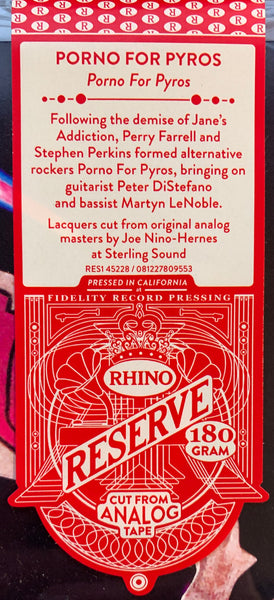 Porno For Pyros - Porno For Pyros (1993) - New LP Record 2025 Rhino Reserve 180 gram Vinyl - Alternative Rock - Shuga Records