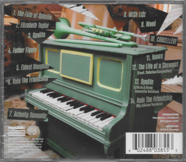 Taylor Swift - The Life Of A Showgirl New CD Album Republic Life Is A Song Acoustic Version - Pop / Dance-pop - Shuga Records