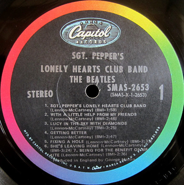 The Beatles - Sgt. Pepper's Lonely Hearts Club Band - VG LP Record 1967 Capitol USA Stereo Rainbow Label Original Vinyl - Pop Rock / Psychedelic Rock - Shuga Records