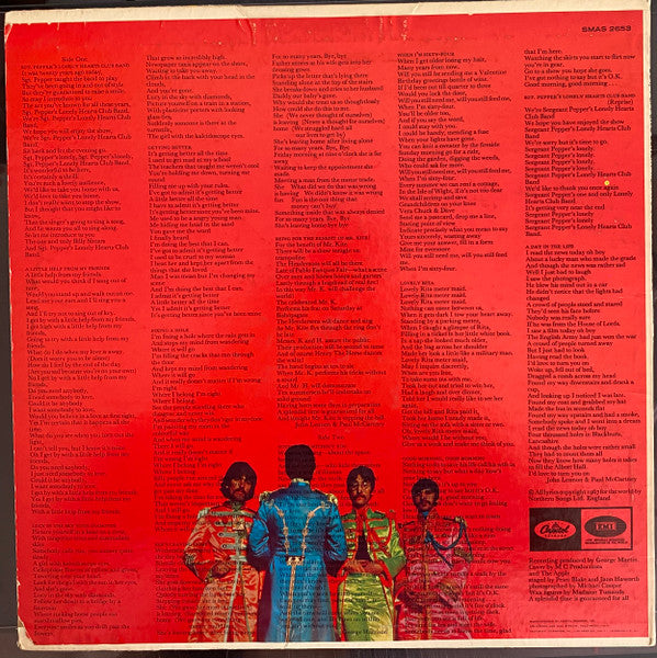 The Beatles - Sgt. Pepper's Lonely Hearts Club Band - VG LP Record 1967 Capitol USA Stereo Rainbow Label Original Vinyl - Pop Rock / Psychedelic Rock - Shuga Records