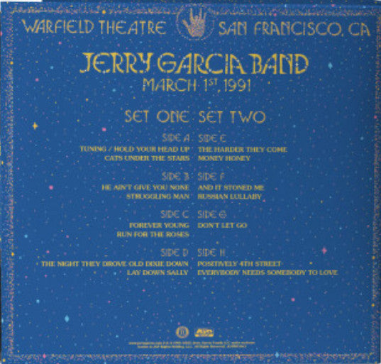 Jerry Garcia Band - Live At The Warfield, March 1st, 1991 - New 4 LP Record 2025 Round ATO Vinyl - Psychedelic Rock / Jam - Shuga Records