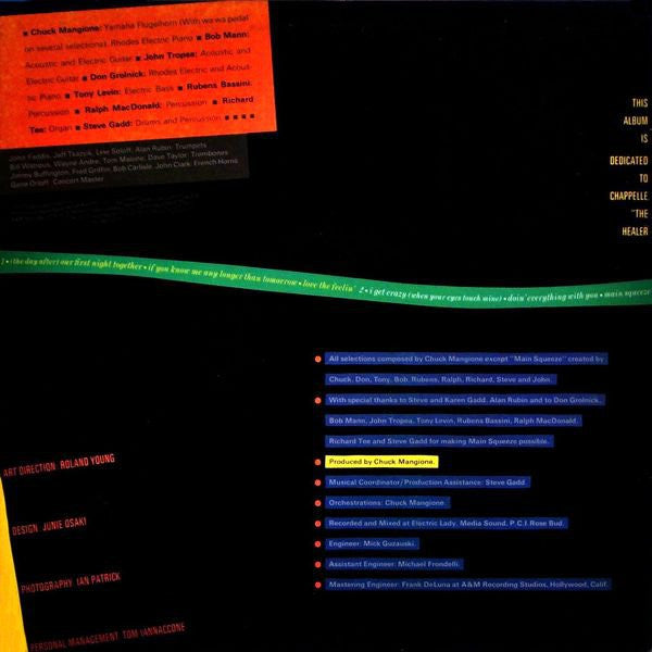 Chuck Mangione - Main Squeeze - VG+ LP Record 1976 A&M USA Vinyl - Jazz / Jazz-Funk - Shuga Records