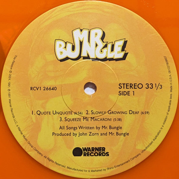 Mr. Bungle - Mr. Bungle (1991) - New 2 LP Record 2025 Rhino Translucent Orange-Crush Vinyl - Funk Metal - Shuga Records