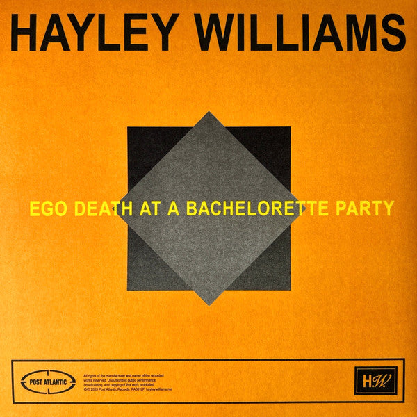 Hayley Williams - Ego Death At A Bachelorette Party - Mint- 2 LP Record 2025 Post Atlantic Highlighter Vinyl - Pop / Alternative Rock