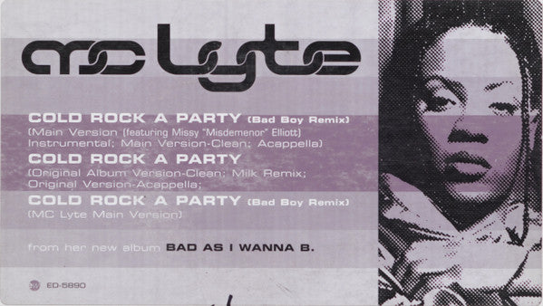 MC Lyte - Cold Rock A Party (Bad Boy Remix) - Mint- 12" Single Record 1996 EastWest USA Promo Vinyl - Hip Hop - Shuga Records