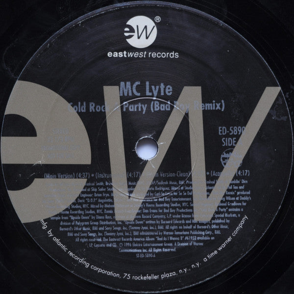 MC Lyte - Cold Rock A Party (Bad Boy Remix) - Mint- 12" Single Record 1996 EastWest USA Promo Vinyl - Hip Hop - Shuga Records