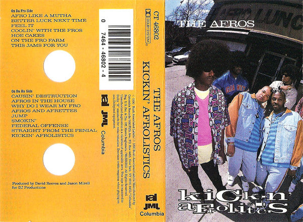The Afros - Kickin' Afrolistics - VG+ Cassette 1990 JMJ Rush Columbia USA Tape - Hip Hop - Shuga Records