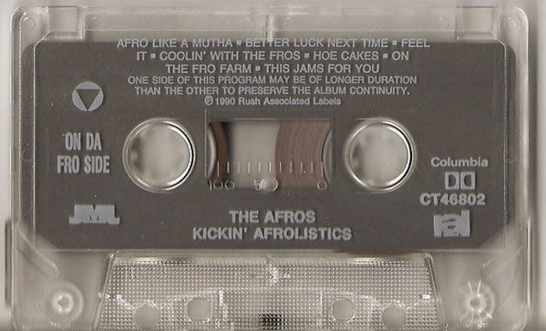 The Afros - Kickin' Afrolistics - VG+ Cassette 1990 JMJ Rush Columbia USA Tape - Hip Hop - Shuga Records