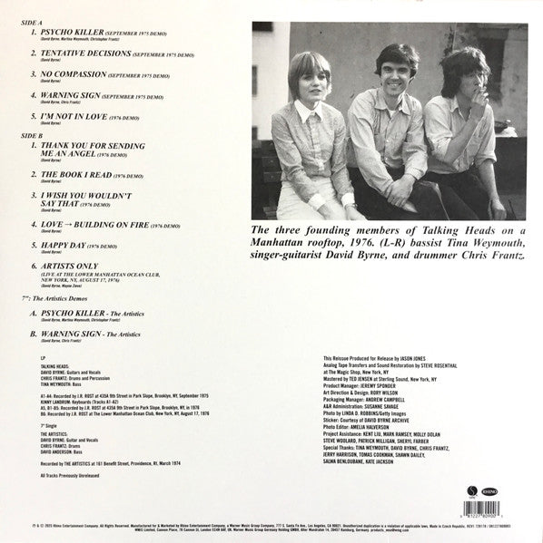 Talking Heads - Tentative Decisions: Demos & Live - New LP Record Store Day Black Friday 2025 Sire Rhino Vinyl & 7" Clear Single - Pop Rock / Art Rock