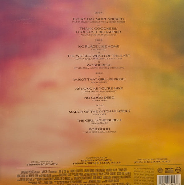 Stephen Schwartz - Wicked: For Good - New 2 LP Record 2025 Republic Verve Vinyl & Poster - Soundtrack / Musical - Shuga Records