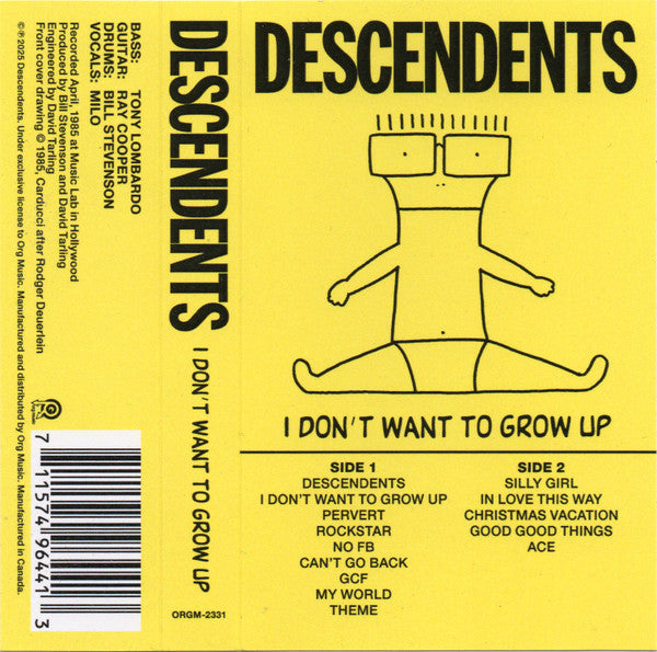 Descendents - I Don't Want To Grow Up (1985) - New Cassette 2025 ORG M