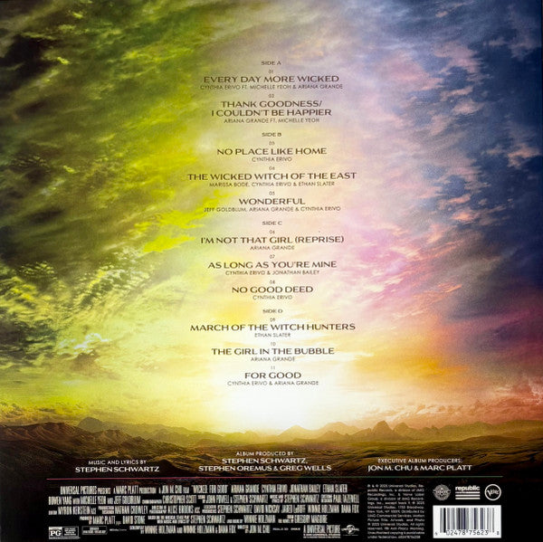 DAMAGED COVER - Stephen Schwartz - Wicked: For Good - New 2 LP Record 2025 Republic Target Exclusive Pink & Green Shimmer Marble Soundtrack / Musical - Shuga Records