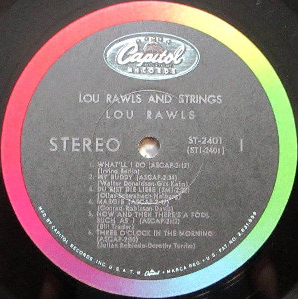 Lou Rawls - Lou Rawls And Strings - VG+ LP Record 1965 Capitol USA Stereo Original Vinyl & David Axelrod Produced - Soul / Rhythm & Blues - Shuga Records