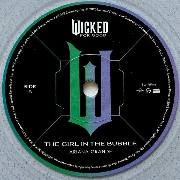 Stephen Schwartz - Cynthia Erivo - Ariana Grande - No Place Like Home - The Girl In The Bubble - New 7" Single Record 2025 UMG Clear w/ Glitter Vinyl - Musical / Soundtrack - Shuga Records
