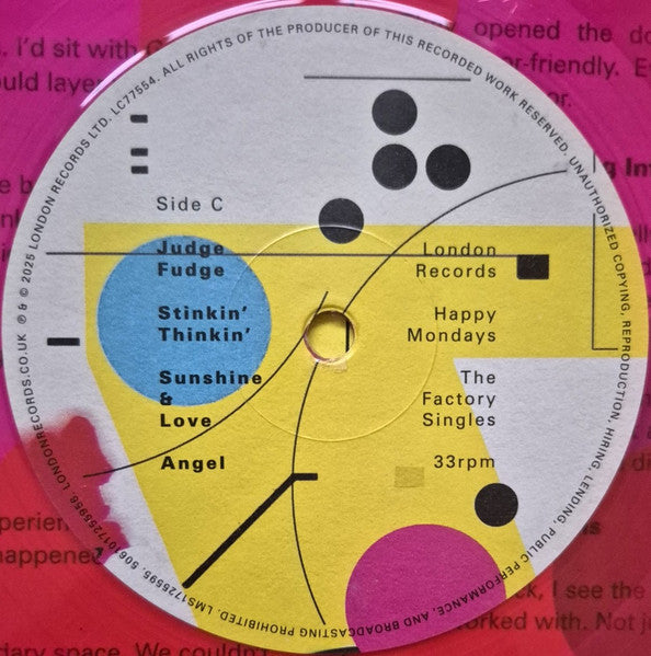 Happy Mondays - The Factory Singles - New 2 LP Record 2025 London Yellow & Magenta Vinyl - Acid House / Rock / Dub / Leftfield - Shuga Records