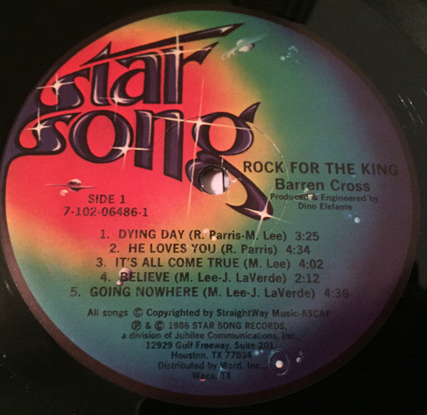 Barren Cross – Rock For The King - VG+ LP Record 1986 Star Song USA Vinyl & Insert - Hard Rock / Heavy Metal - Shuga Records