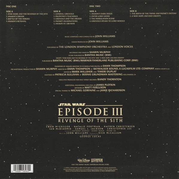 John Williams - Star Wars Episode III: Revenge Of The Sith (2005) - New 2 LP Record 2025 Walt Disney Lucasfilm Red Vinyl - Soundtrack - Shuga Records