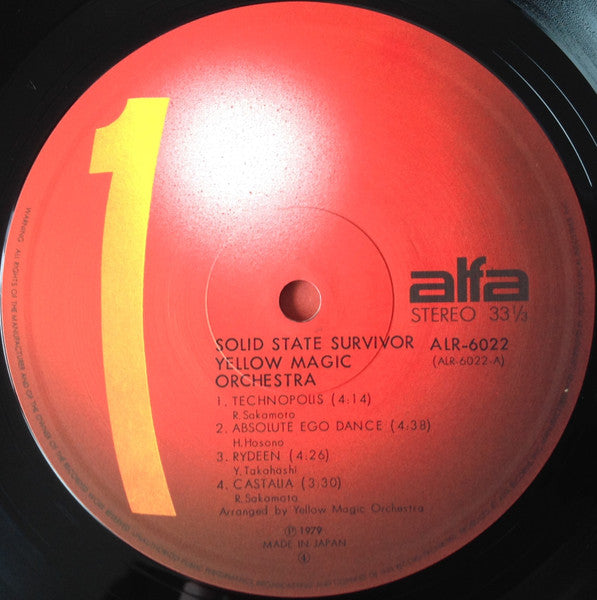 Yellow Magic Orchestra - Solid State Survivor - VG+ LP Record 1979 Alfa Japan Original 3rd Version Vinyl, Insert & OBI - Synth-pop
