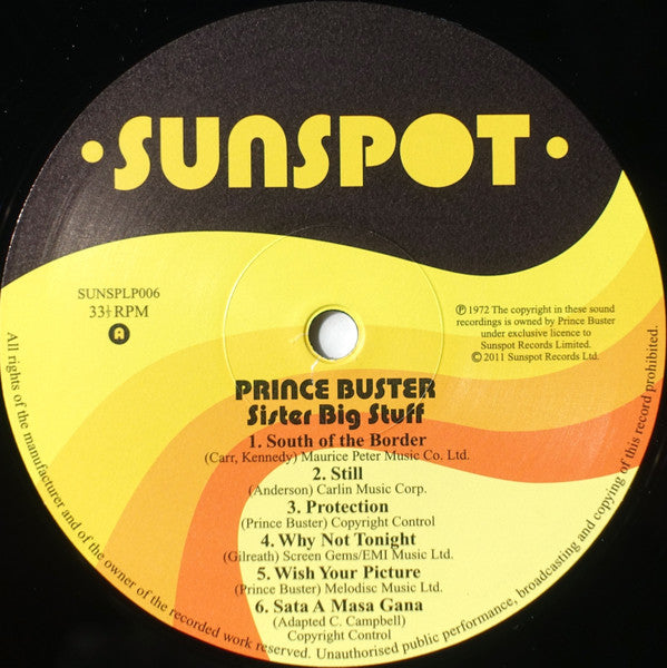 Prince Buster - Sister Big Stuff (1972) - Mint- LP Record 2011 Sunspot UK 180 gram Vinyl & Insert - Reggae - Shuga Records