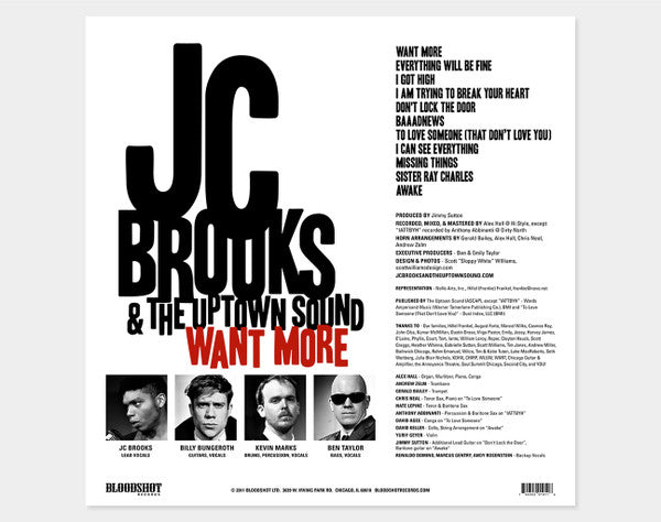 JC Brooks & The Uptown Sound - Want More - Mint- LP Record 2011 Bloodshot USA Original RARE Vinyl - Chicago Soul / Funk