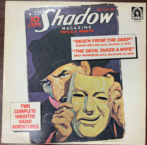 Various – The Shadow - Death From The Deep / The Devil Takes A Wife Various - VG+ LP Record 1977 Nostalgia Lane USA Vinyl - Radioplay