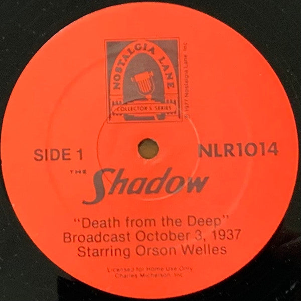 Various – The Shadow - Death From The Deep / The Devil Takes A Wife Various - VG+ LP Record 1977 Nostalgia Lane USA Vinyl - Radioplay