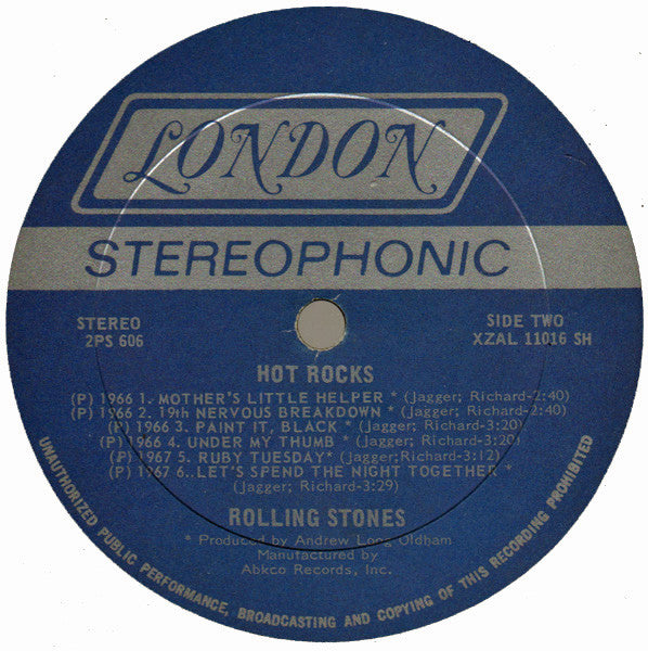 The Rolling Stones - Hot Rocks 1964-1971 - VG+ 2 LP Record 1973 London USA Original Mispress Shelley Pressing Vinyl - Classic Rock / Blues Rock - Shuga Records