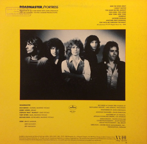 Roadmaster - Fortress - VG+ LP Record 1980 Mercury USA Vinyl- Hard Rock / AOR - Shuga Records