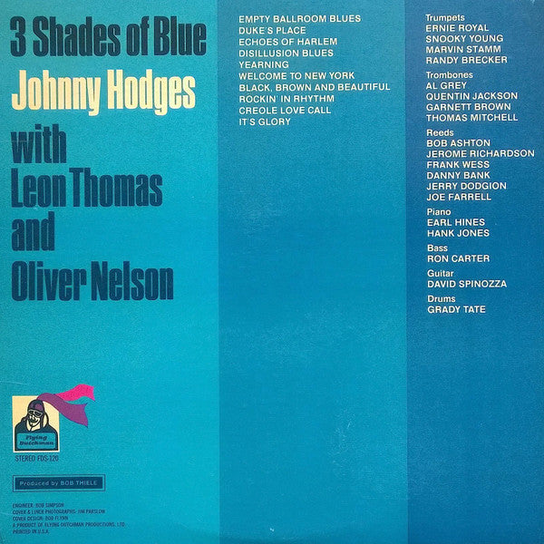 Johnny Hodges With Leon Thomas & Oliver Nelson - 3 Shades Of Blue - VG+ LP Record Flying Dutchman USA Promo Vinyl - Jazz / Fusion - Shuga Records