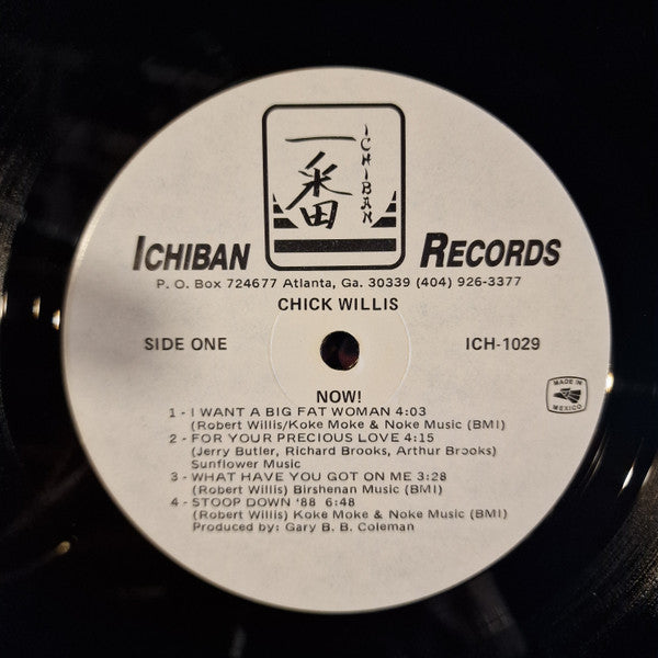 Chick Willis - Now! - Mint- LP Record 1988 Ichiban USA White Label Promo Vinyl - Electric Blue / Rhythm &Blues - Shuga Records