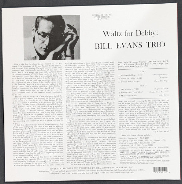 Bill Evans Trio - Waltz For Debby (1962) - New LP Record 2026 Riverside Craft Barnes & Noble Exclusive Transparent Pink Vinyl - Jazz / Post Bop / Modal - Shuga Records
