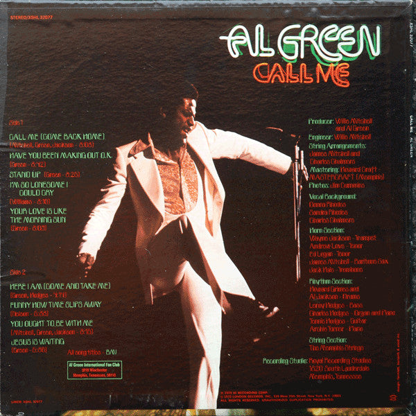 Al Green - Call Me - VG LP Record 1973 Hi USA Original Vinyl - Soul / Funk - Shuga Records