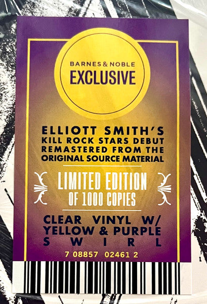 Elliott Smith - Elliott Smith (1995) - New LP Record 2026 Kill Rock Stars Barnes & Noble Exclusive Clear w/ Yellow & Purple Swirl Vinyl - Indie Rock / Acoustic / Lo-Fi - Shuga Records