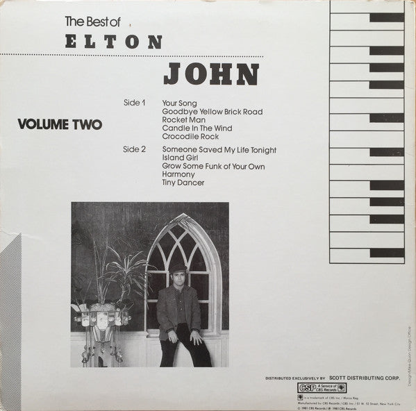 Elton John - The Best Of Elton John Volume Two - Mint- (VG+ cover) LP Record 1981 Columbia USA Vinyl - Pop Rock / Classic Rock - Shuga Records