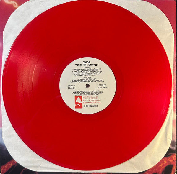 Thor - Only The Strong - VG+ LP Record 1985 Enigma USA Blood Red Vinyl - Heavy Metal / Hard Rock - Shuga Records