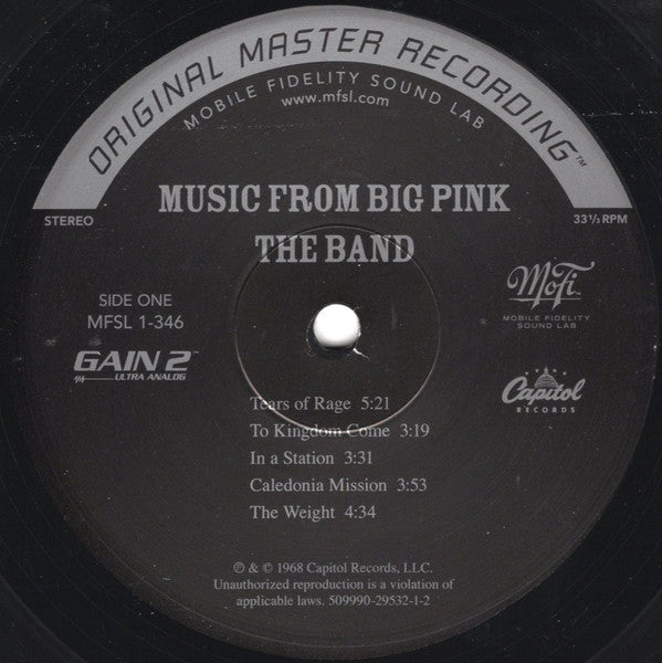 The Band - Music From Big Pink (1968) - Mint- LP Record 2012 Mobile Fidelity Sound Lab MFSL 180 gram Original Master Recording Analog 180 gram Vinyl & Unnumbered Promo - Rock & Roll / Blues Rock / Folk Rock - Shuga Records