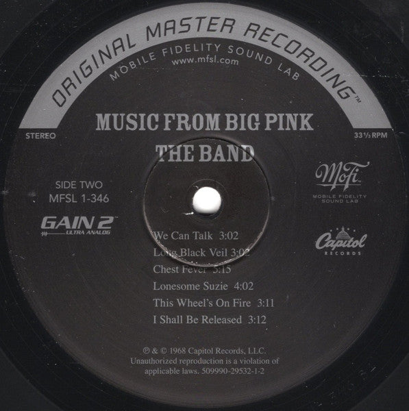 The Band - Music From Big Pink (1968) - Mint- LP Record 2012 Mobile Fidelity Sound Lab MFSL 180 gram Original Master Recording Analog 180 gram Vinyl & Unnumbered Promo - Rock & Roll / Blues Rock / Folk Rock - Shuga Records