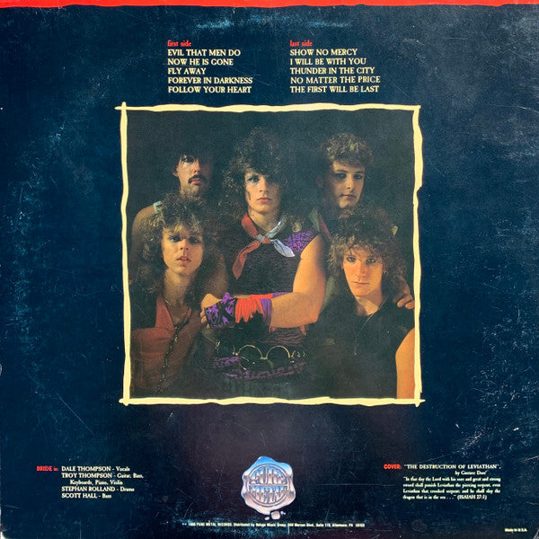 Bride – Show No Mercy - Mint- LP Record 1986 Pure Metal USA Vinyl - Heavy Metal - Shuga Records