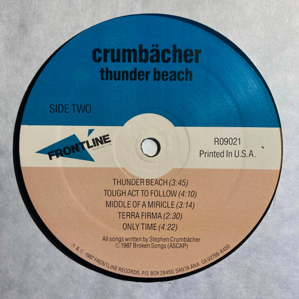 Crumbächer - Thunder Beach - VG+ LP Record 1987 Frontline - New Wave / Synth-pop / Xian - Shuga Records