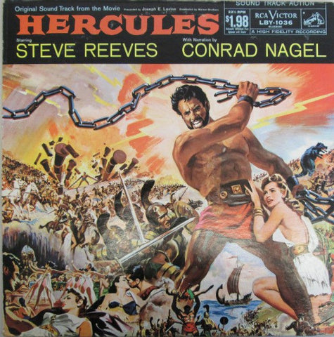 Enzo Masetti – Hercules (Original From The Movie) - VG+ (VG- cover) LP Record 1958 RCA USA Vinyl - Soundtrack