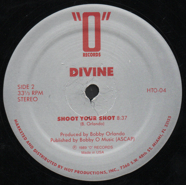 Divine (Bobby Orlando) - Native Love / Shoot Your Shot - VG 12" Single Record 1989 "O" Hot Productions USA Vinyl - Hi NRG / Electro / Disco - Shuga Records