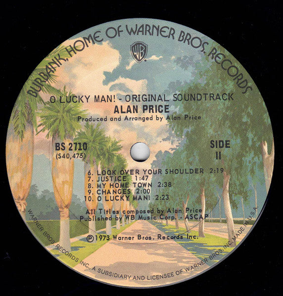 Alan Price – O Lucky Man! - Original Soundtrack - Mint- LP Record 1973 Warner Bros Original Vinyl - 70s Soundtrack / Pop Rock - Shuga Records