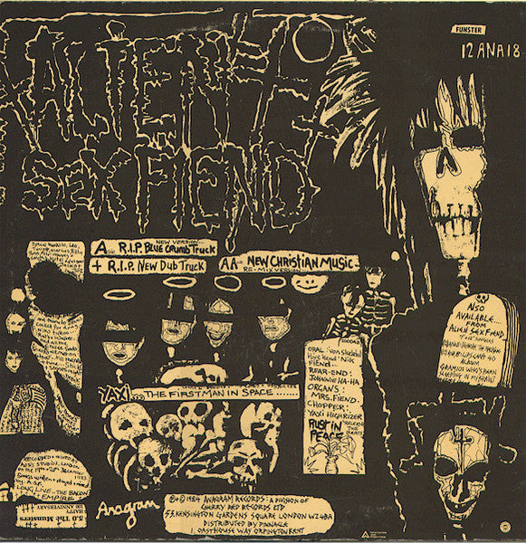 Alien Sex Fiend – R.I.P. / New Christian Music - VG+ EP Record 1984 Anagram UK Vinyl & Tan Sleeve - Goth Rock / Dub / Industrial