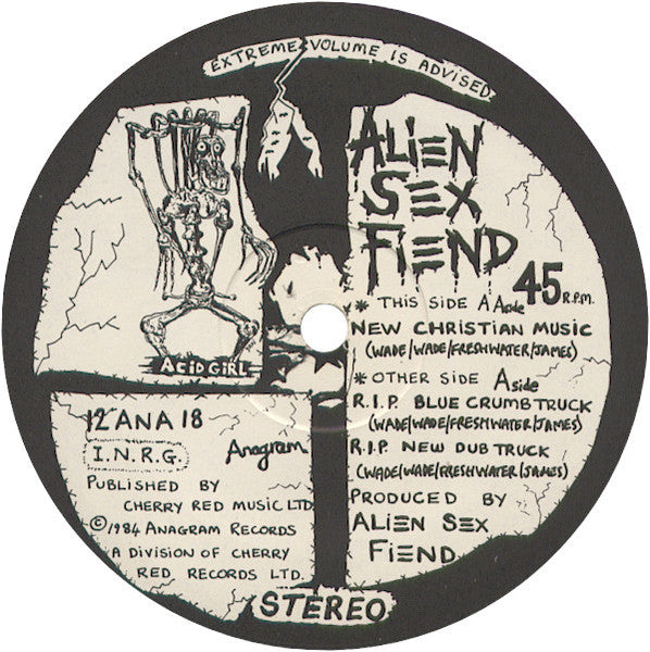 Alien Sex Fiend – R.I.P. / New Christian Music - VG+ EP Record 1984 Anagram UK Vinyl & Tan Sleeve - Goth Rock / Dub / Industrial