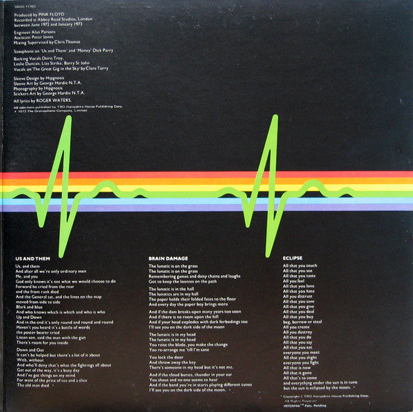 Pink Floyd - Dark Side of the Moon - VG+ LP Record 1973 Harvest USA Original Vinyl & 2 Posters - Psychedelic Rock / Prog Rock - Shuga Records