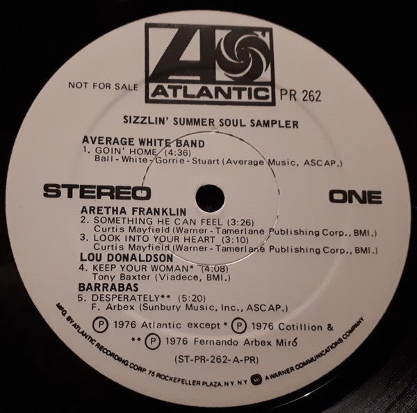 Various - Sizzlin' Summer Soul Sampler - Mint- LP Record 1976 USA Promo Vinyl - Soul / Funk / Disco / Jazz - Shuga Records