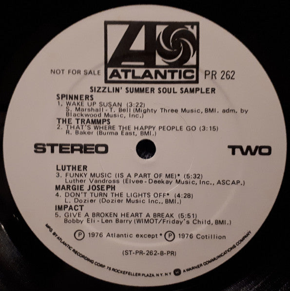Various - Sizzlin' Summer Soul Sampler - Mint- LP Record 1976 USA Promo Vinyl - Soul / Funk / Disco / Jazz - Shuga Records