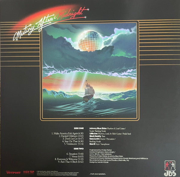 Johnny Blue Skies - Mutiny After Midnight - New LP Record 2026 High Top Mountain Ultra Clear Vinyl - Country / Disco - Shuga Records